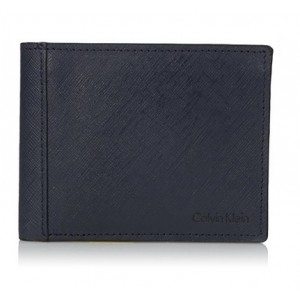 [優質小牛皮]  Calvin Klein Saffinao Leather Slim Wallet  / Navy